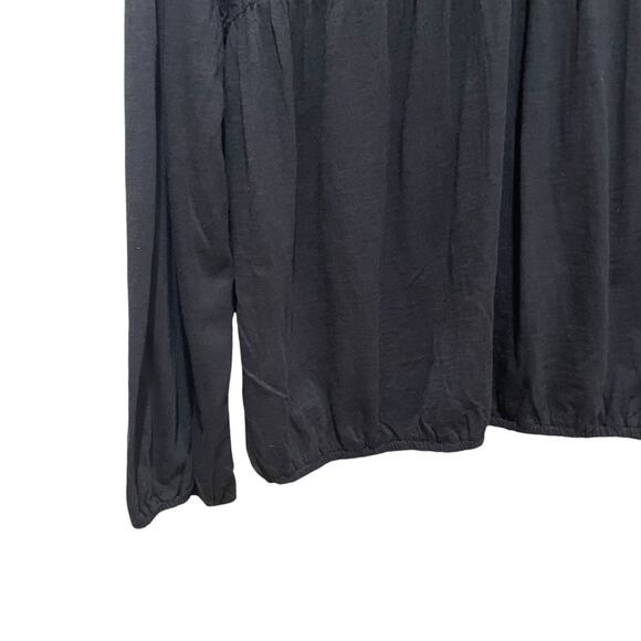 Lucky Brand Floral Cutwork Knit Top Black Size Large - Picture 6 of 13